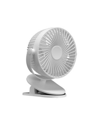 Ventilador Sobremesa C/pinza Peñafiel Blanco 5w 3+1vel Recargable Alimentacion Usb 5aspas Motor Dc 18x16x13cm Inalambrico