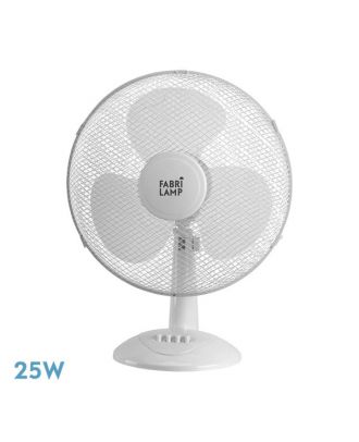 Ventilador Sobremesa Cape Pequeño Blanco 2vel 25w  Oscilante 3 Aspas Blancas 35,5x27x17cm