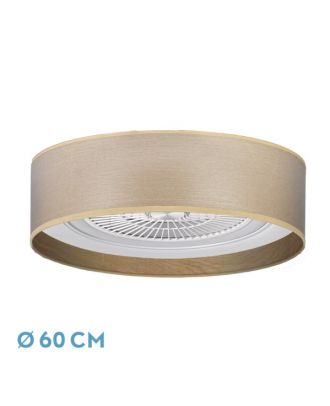 Ventilador Tania 72w Madera Clara 6120lm 5 Aspas 3 colores C/remoto,memoria,reg.Intensidad,temporizador 25x60x60 Cm