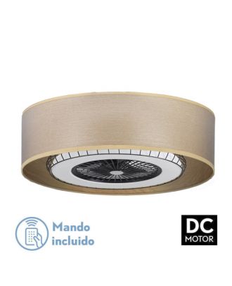 Ventilador DC Tania 72w Madera Clara 5 Aspas 6 Velocidades 3col Remoto,memoria,reg.Intensidad,temporizador 6120lm 70d