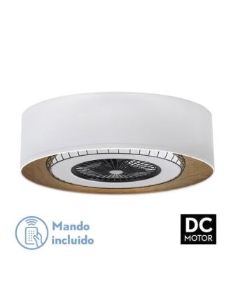Ventilador DC Tania 72w Blanco/madera Clara 5 Aspas 6 Velocidades 3col Remoto,memoria,reg.Intensidad,temporizador 6120lm 70d